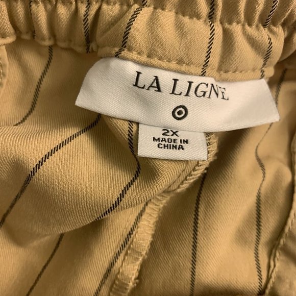 La Ligne Women's Plus Size 2X Trousers Wide Leg Hi Rise Pants Khaki Black - Picture 9 of 10